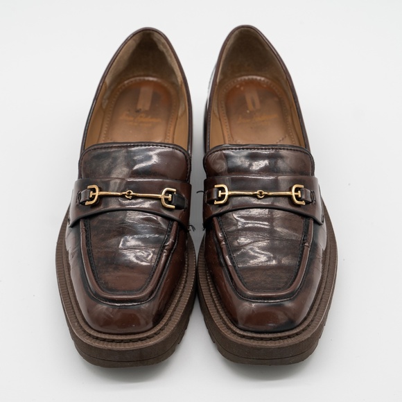 size 9 - SAM EDELMAN Laurs Loafers In Chestnut Lug Sole Brown - Picture 3 of 13